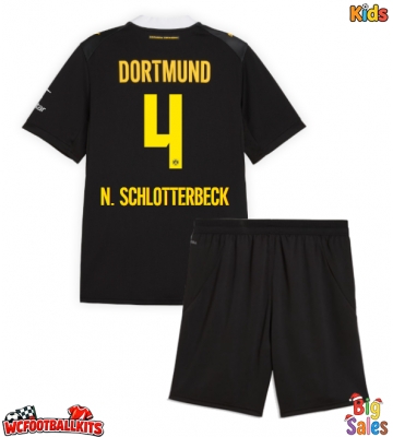 Borussia Dortmund Nico Schlotterbeck #4 Replica Away Stadium Kit for Kids 2026-27 Short Sleeve (+ pants)